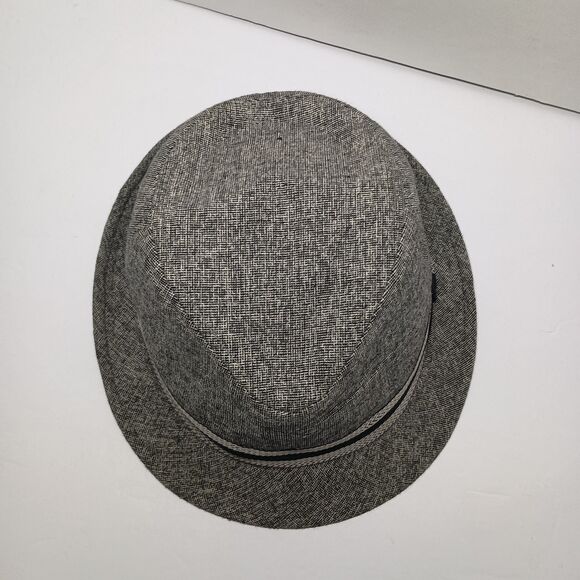 Vintage Stetson Gray Wool Tweed Fedora Hat Size 7 3/8 Cap Sherlock Holmes - Picture 7 of 15